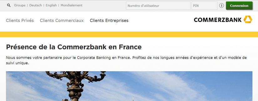 capture écran du site Commerzbank
