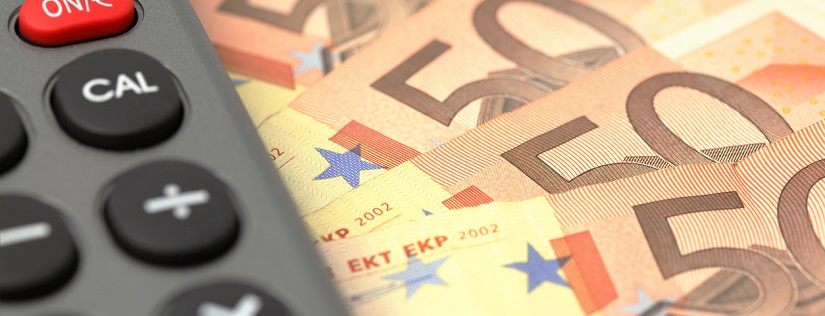 billets euros et calculatrice