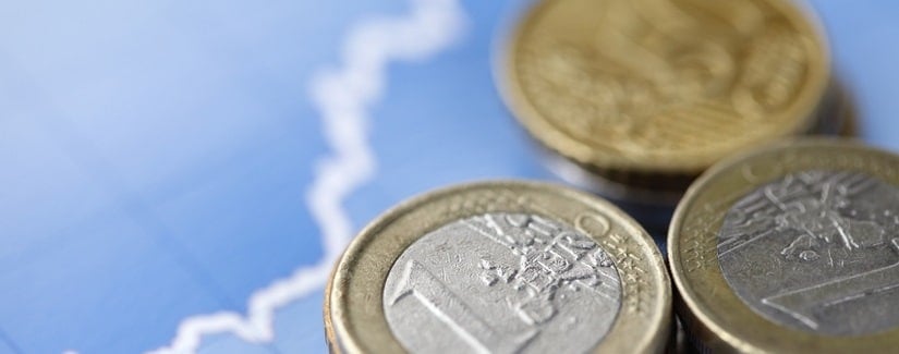 graphique et pièces de monnaies euros