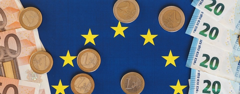 Monnaie et drapeau euro