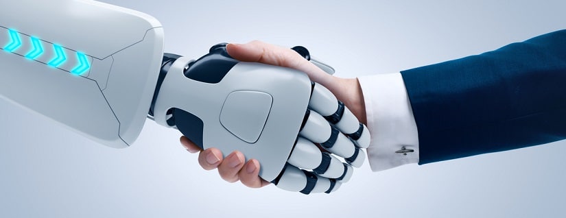 Poignée de main entre humain et robot