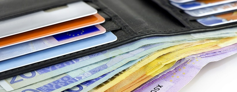 cartes de crédit et billets euro