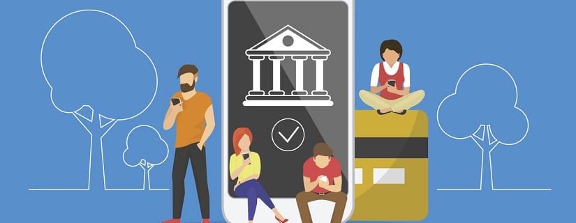 illustration de la banque en ligne via smartphone