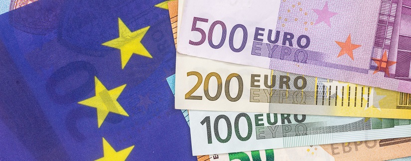 drapeau et monnaie euro