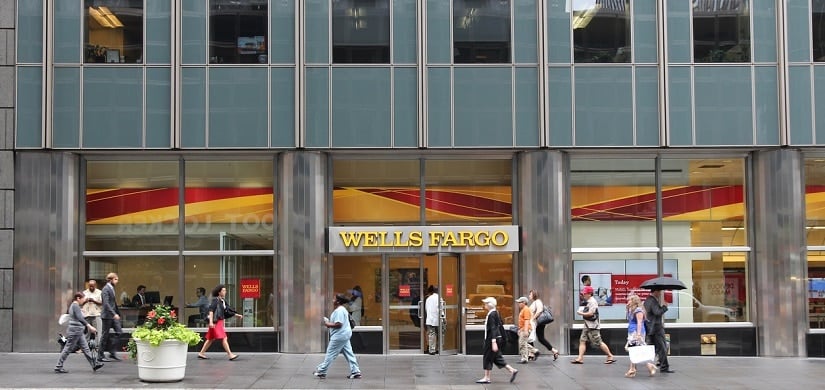 Enseigne de la banque américaine Wells Fargo