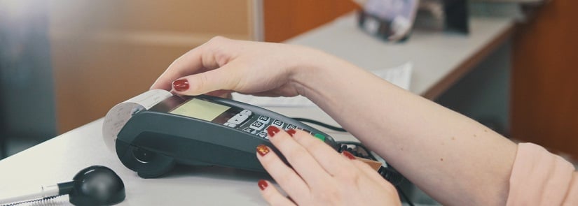 ticket de paiement par carte bleu