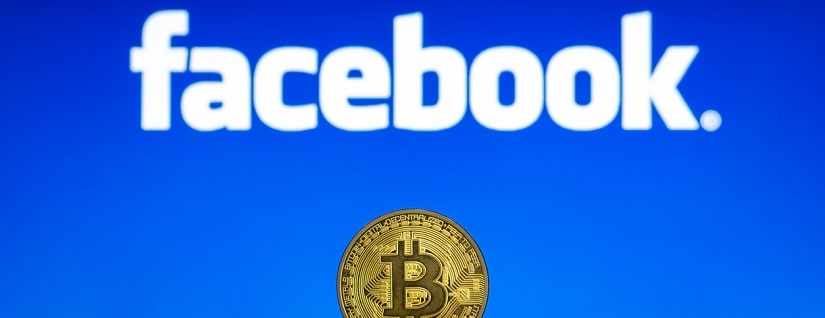 Logo de Facebook avec un Bitcoin 