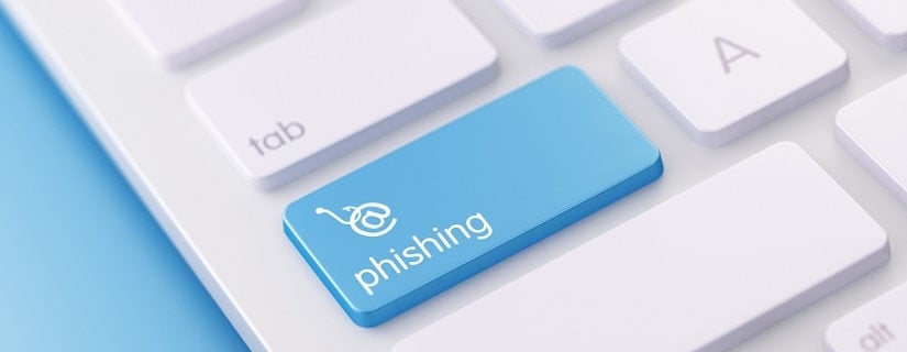 clavier ordinateur avec une touche phishing