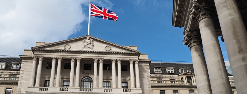Siège de la Banque d'Angleterre à Londres, la banque du gouvernement britannique qui imprime de l'argent.