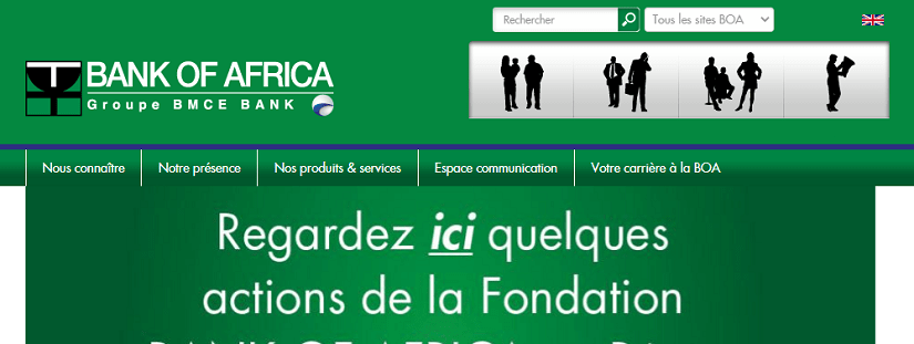 capture écran du site banque of Africa.
