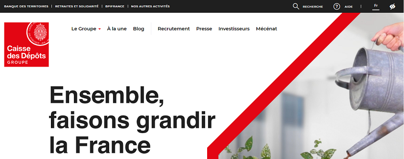 capture écran du site caisse des depots