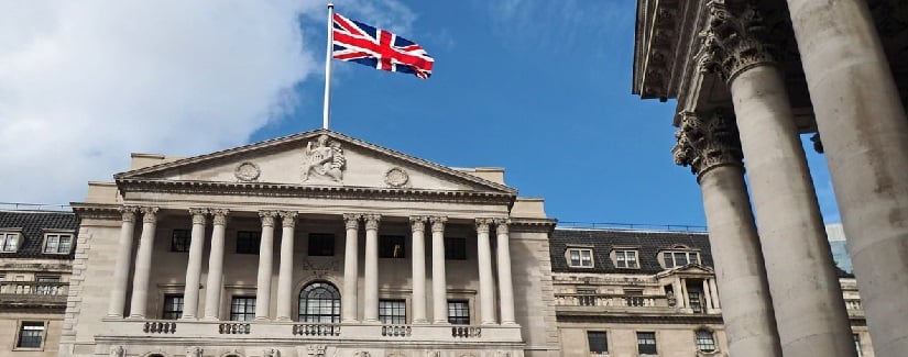 Siège de la Banque d’Angleterre à Londres, la banque du gouvernement britannique qui imprime de l’argent.