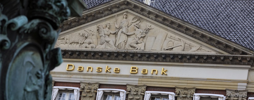 Extérieur de la banque Danske à Copenhague, la plus grande banque au Danemark