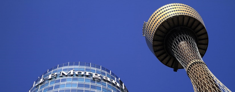 La Sydney Westfield Tower à côté du bâtiment JP Morgan à Sydney en Australie.