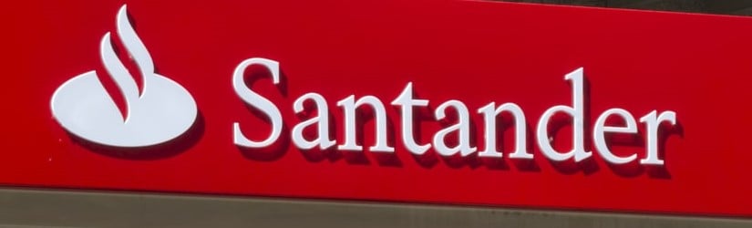 Logo à la succursale de la banque Santander