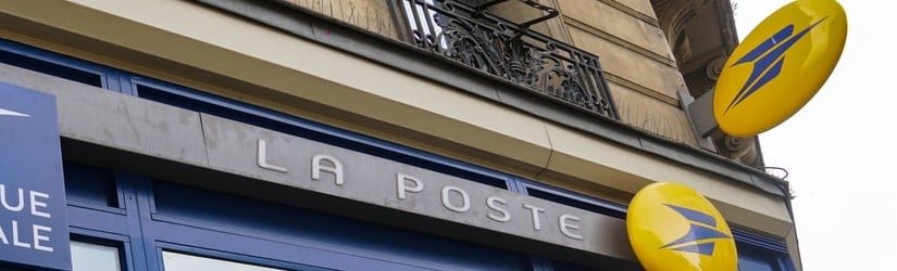 La Banque Postale signboard. La Banque Postale is a French