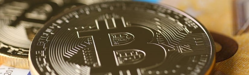 Stock de bitcoins physiques, concept de crypto-monnaie.