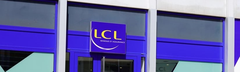 Crédit Lyonnais LCL français Banque et bâtiment du bureau de la banque d'assurance.
