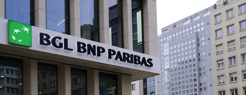 Succursale de la banque BNP Paribas à Luxembourg-ville le 6 avril 2022.