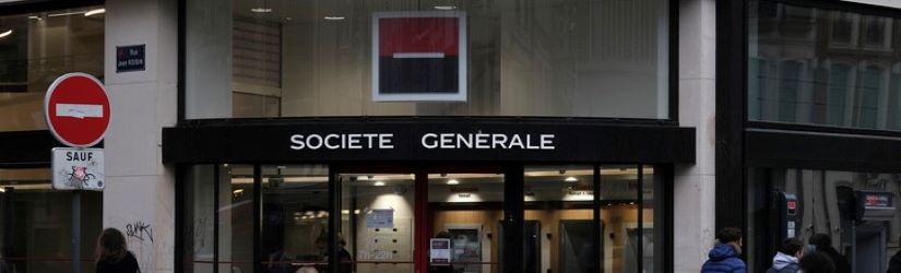 Une agence bancaire de la Société Générale à Lille, en France.