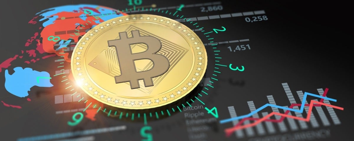 Cryptocurrency Bitcoin et échange de marché de monnaie financière virtuelle. La monnaie virtuelle du futur.