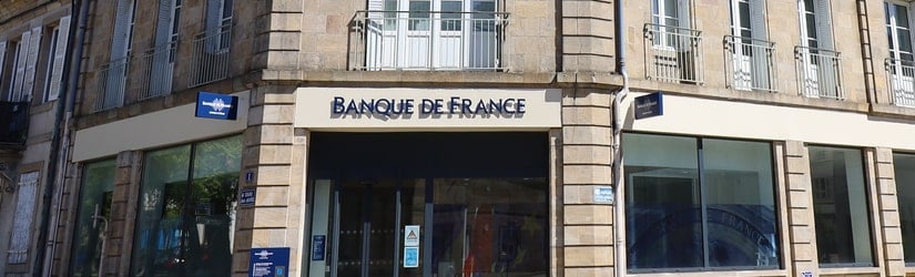 La succursale départementale de la Banque de France, ville de Moulins, département de l'Allier, France