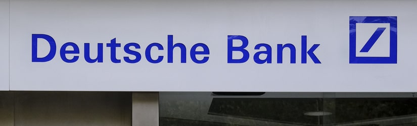 Vue extérieure de la succursale de la Deutsche Bank à Barcelone.