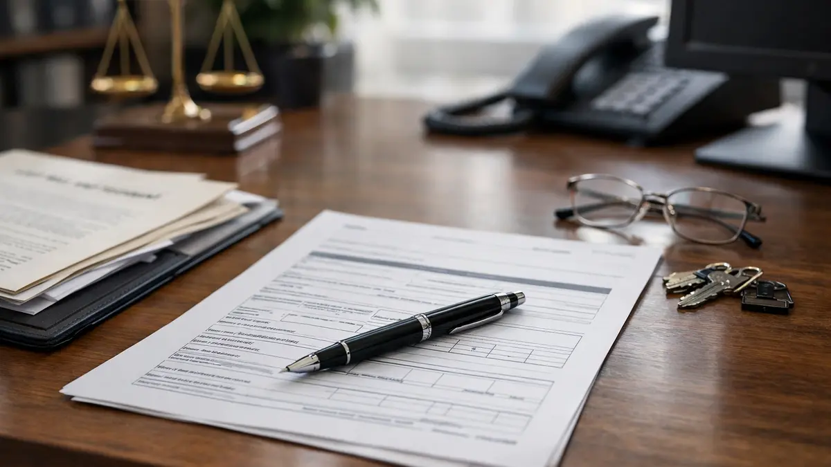 Documents de succession bancaire sur un bureau