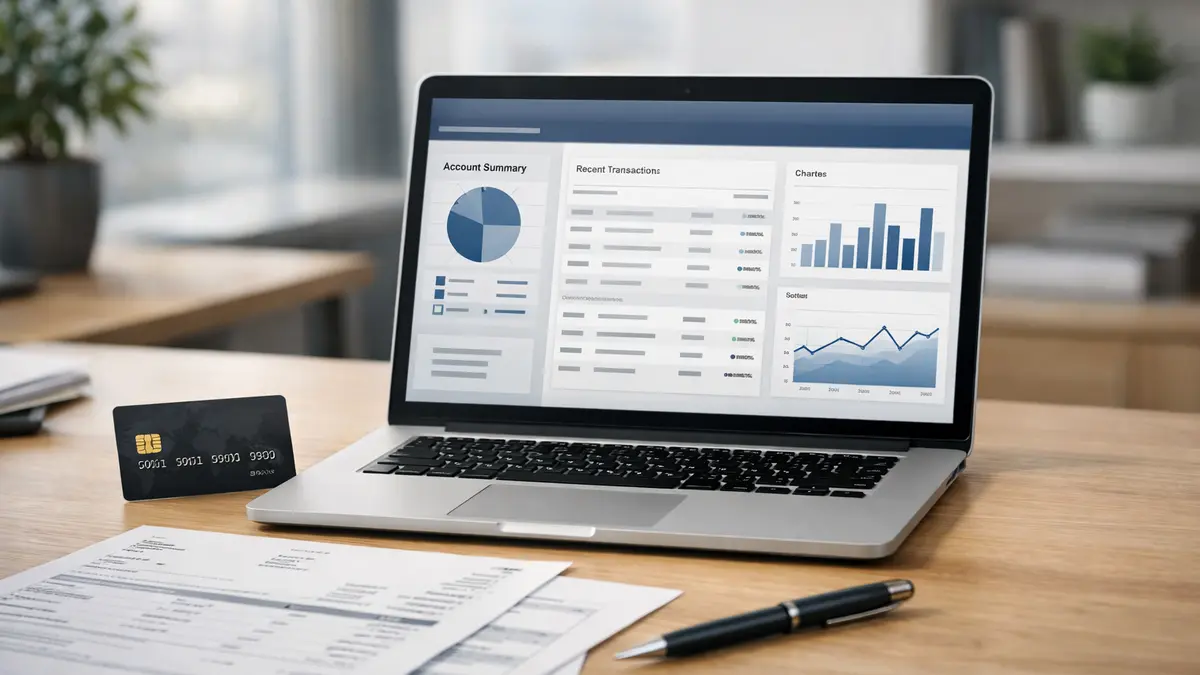 Illustration d’un compte professionnel en ligne sur ordinateur