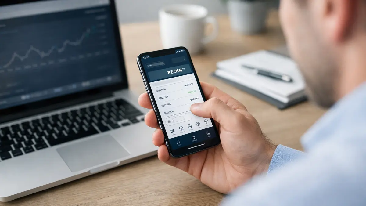 Smartphone affichant une application de banque en ligne