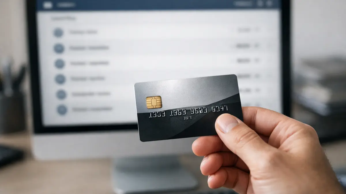 Carte bancaire et application bancaire illustrant des frais