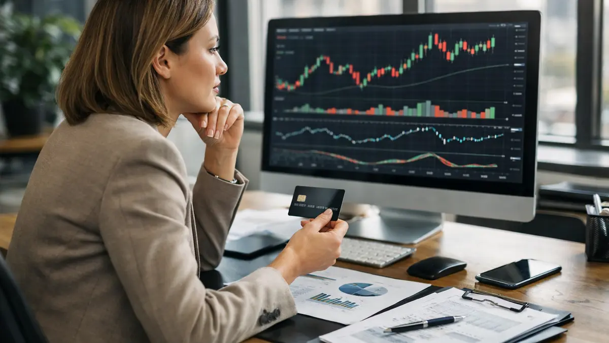 Entrepreneur consultant des placements de trésorerie sur ordinateur