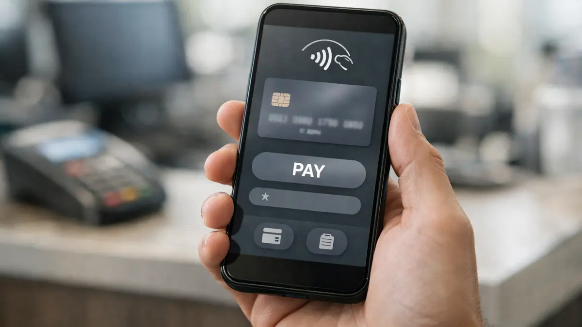 Smartphone utilisé pour un paiement mobile par numéro