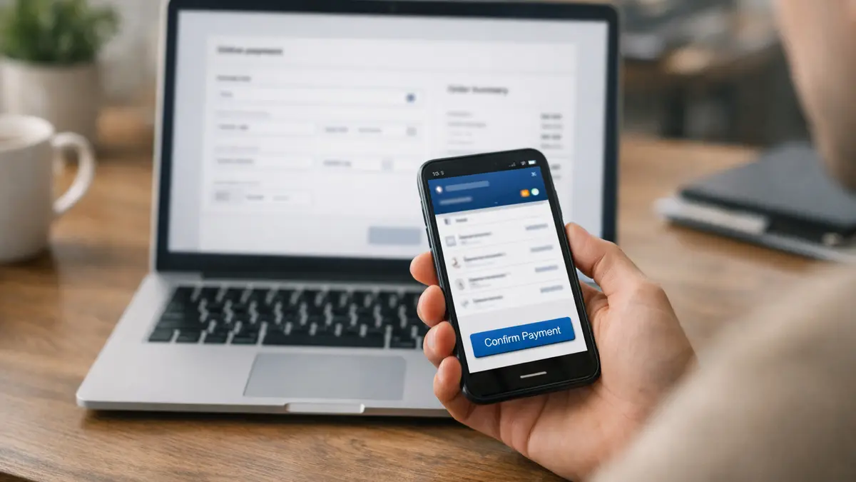 Paiement en ligne validé depuis une application bancaire