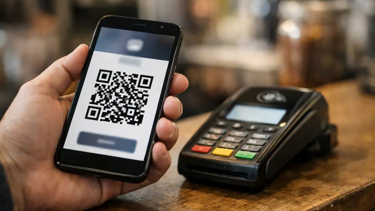 Paiement mobile par QR code en magasin avec un smartphone