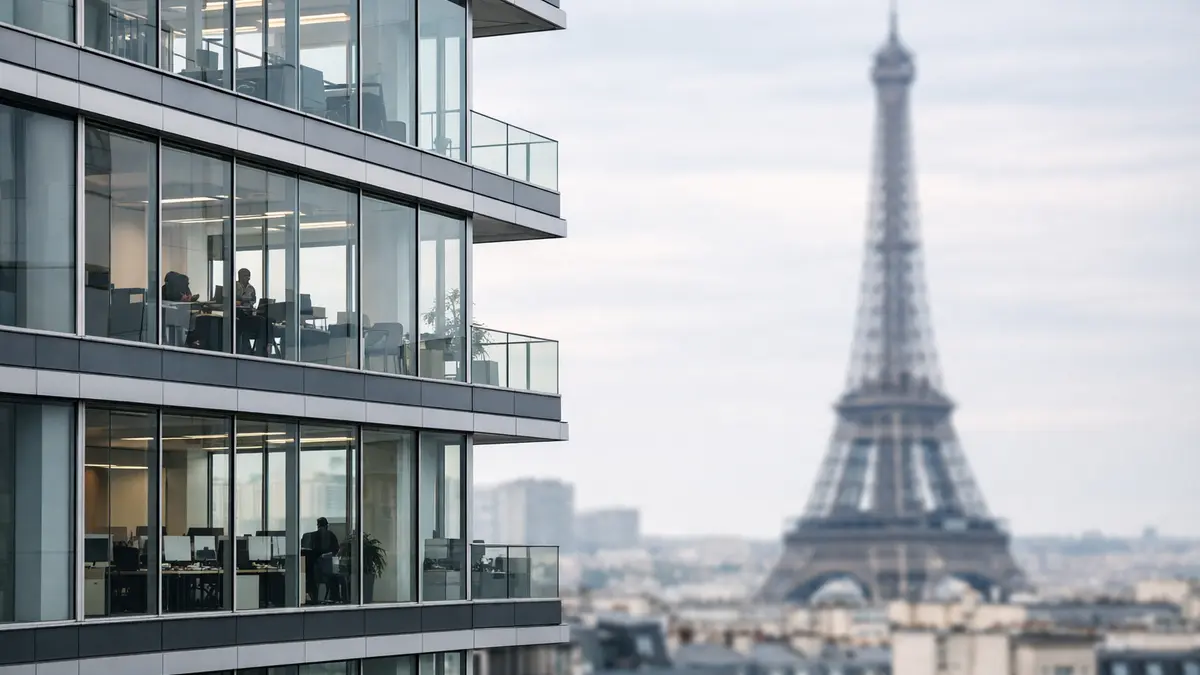 Immeuble de bureaux à Paris, illustration d’un siège bancaire