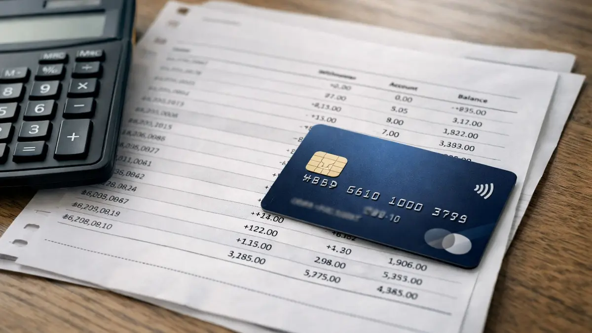 Relevé bancaire et carte bancaire illustrant un compte courant