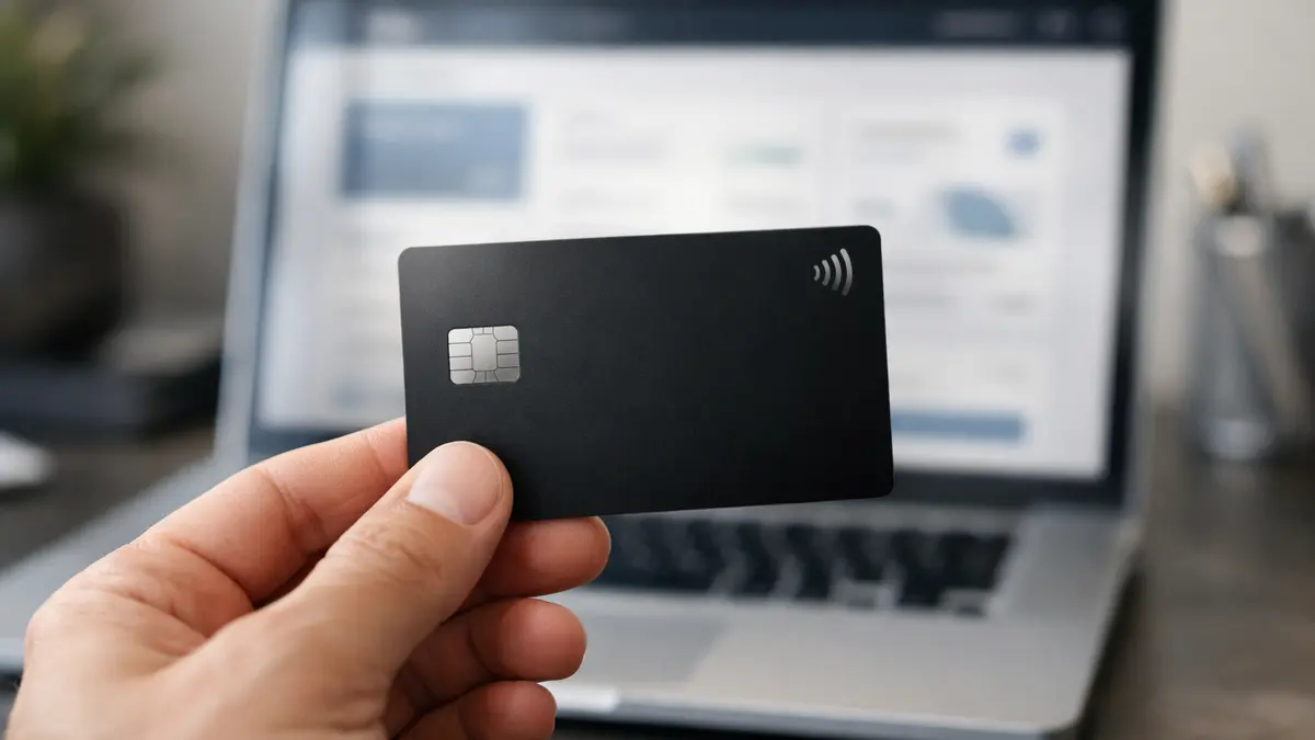 Carte de paiement premium et espace client de banque en ligne