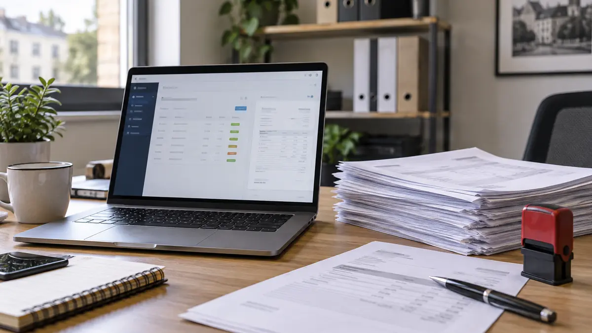 Bureau d’entrepreneur préparant la réception de factures électroniques