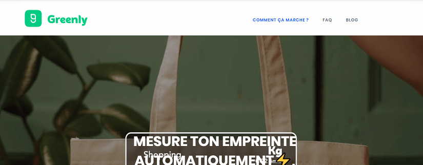 capture ecran du site de Greenly