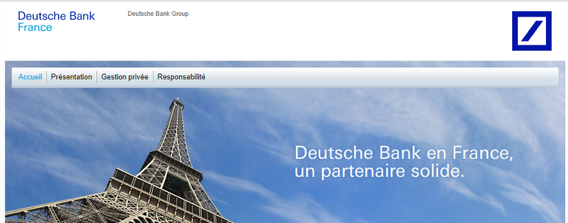 capture ecran du site de la Deutsche Bank