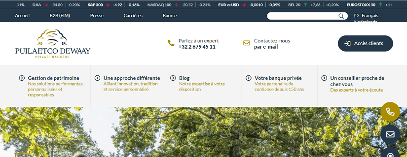 site banque belge Puilaetco Dewaay
