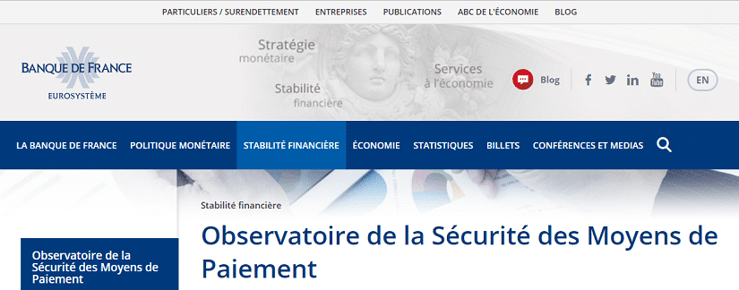 Capture du site Banque de France